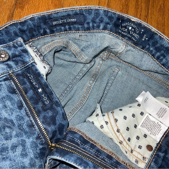 NWT Lucky Brand Bridgette Skinny Distressed Leopard Print Ankle Jeans Size 4/27 - Picture 4 of 12